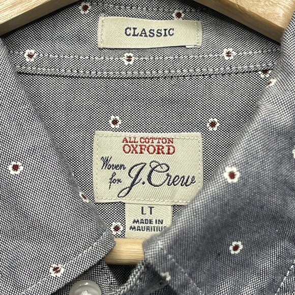 J. Crew Mens Classic Oxford Shirt LT All Cotton Gray Pattern - Picture 3 of 6